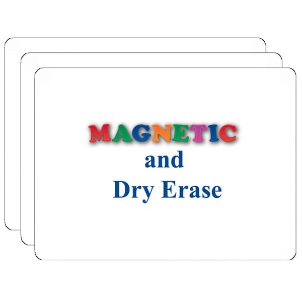 Flipside Dry Erase Board, TwoSided Blank/Blank, 9" x 12", PK3